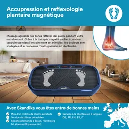 Massagergerät für Fußreflexzonen mit digitalem Display und integrierten Fußabdrucksymbolen auf einem Holzfußboden.