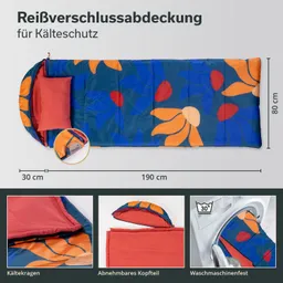 Decke mit floralem Muster, Kälteschutz, abnehmbarem Kopfteil, 190 cm lang und 80 cm breit, waschmaschinenfest.