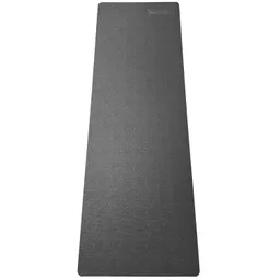 Dunkelgraue Yogamatte mit texturierter Oberfläche, länglich und ohne erkennbare Muster oder Logos.