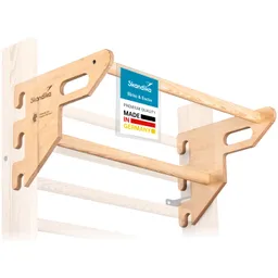 Holzregal aus Birkensperrholz mit einem Label, das "Skandika", "Premium Quality", "Made in Germany" zeigt.