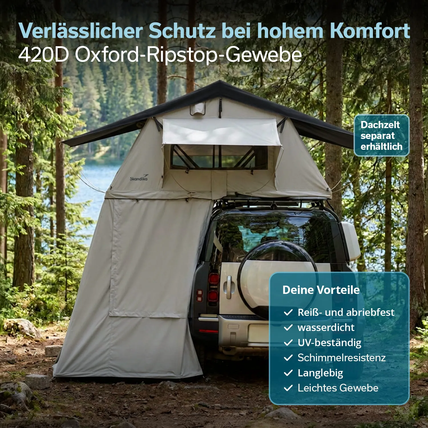 Dachzelt Freeland 240 x 140 Compact Vorzelt