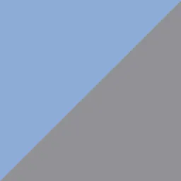 hellblau/grau Diagonale Teilung in hellblau und grau, beide Hälften gleich groß.