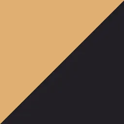 Esche/schwarz Diagonale Farbteilung in beige oben links und schwarz unten rechts.