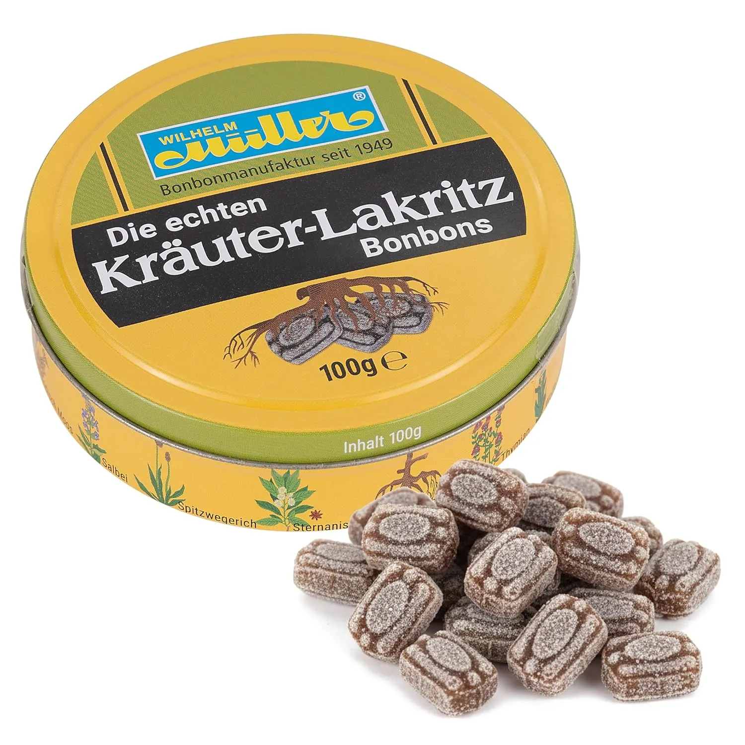 Kräuter Lakritz im 100g Dose