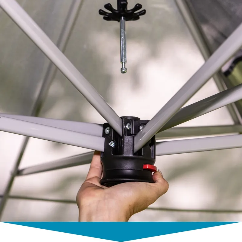 Patentierte Einhand-Aufbautechnik